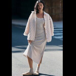 Brand New DAILY PRACTICE BY ANTHROPOLOGIE  Fitted Ruched Maxi Dress
